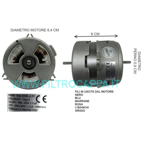 MOTORE CAPPA FABER FRANKE SMEG 8/30K-A3V ORIGINALE 4000387 133.0016.840 MOTORE CAPPA FABER FRANKE SMEG 8/30K-A3V ORIGINALE 4000387 133.0016.840